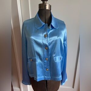 Lady shirt-jacket in luster crepe by J. Crew